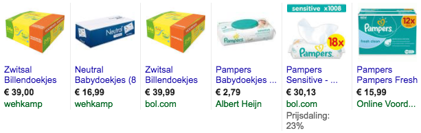 billendoekjes pampers zwitsal